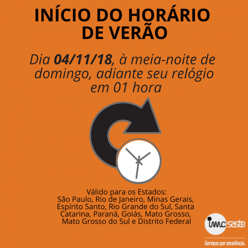 Horário de Verão 2018